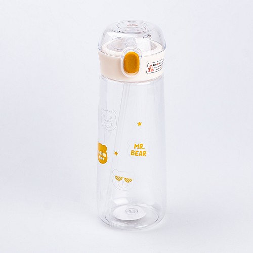 Бутылка для воды Happy Life Bear 600 мл с крышкой на защелке оранжевая (HP28496)