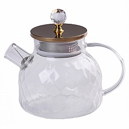 Заварочный чайник стеклянный TS Kitchen 1л прозрачный (HP142)
