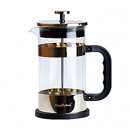 Френч-пресс стеклянный чайник TS Kitchen Haus Roland 1 литр с фильтром золото (HP33538GL)