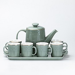Чайний сервіз на 6 персон 8 предметів TS Kitchen зелений (HP6168)