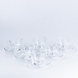 Чайний сервіз на 6 персон скляний TS Kitchen Clear прозорий (HP572)