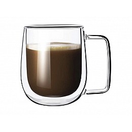 Стеклянный стакан для чая и кофе с двойными стенками и двойным дном А-Плюс 7004 Capuchino 305 мл