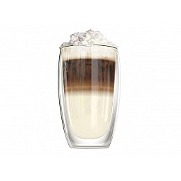 Стеклянный стакан для чая и кофе с двойными стенками и двойным дном А-Плюс 7003 Capuchino 470 мл