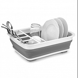 Сушилка для посуды RIAS складная силиконовая White-Gray (3_01659)