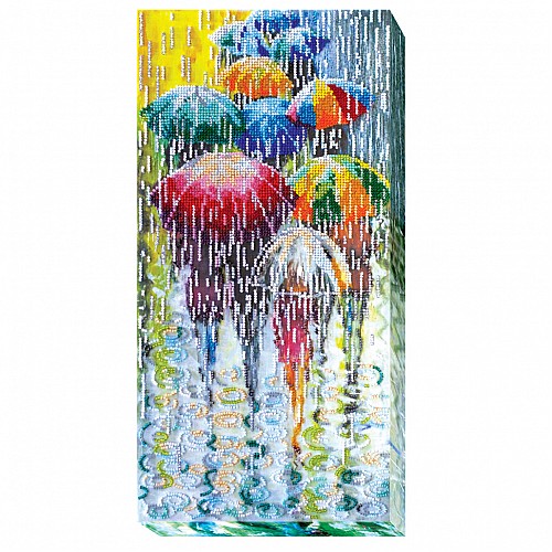Набор для вышивки бисером "Веселые зонтики" Abris Art AB-434 40х20 см