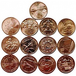 Набір монет Collection США 1 долар 2018-2021 Американські інновації 13 шт (hub_7z84lv)