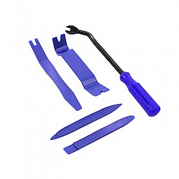 Набір інструментів съемників для зняття обшивки салону автомобіля Lesko 129G Blue (5938-18798)