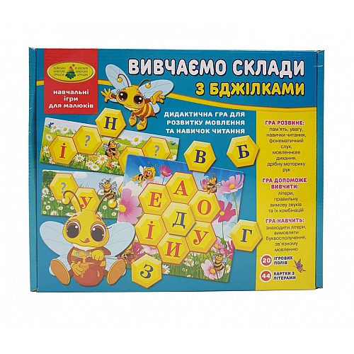 Гра "Вивчаємо склади з бджілками" Київська Фабрика Іграшок 82616