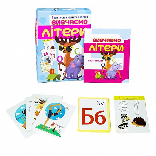 Карточки обучающие "Учим буквы" Strateg 32066 на украинском языке