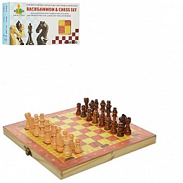 Настільна гра HAODELI CHESS Шахи з шашками та нардами 3 в 1