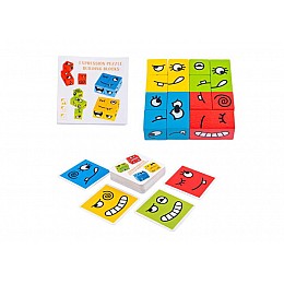 Настольная игра Bloomy Brain Toys Забавные Кубики с гримасами + карточки 62 предмета Разноцветный
