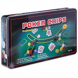 Покерный набор в металлической коробке-300 фишек SP-Sport IG-4394