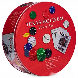 Покерний набір у круглій металевій коробці - 240 фішок SP-Sport IG-6616