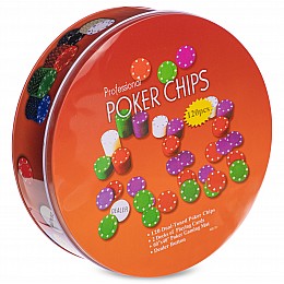 Покерный набор в круглой металлической коробке-120 фишек SP-Sport IG-6617