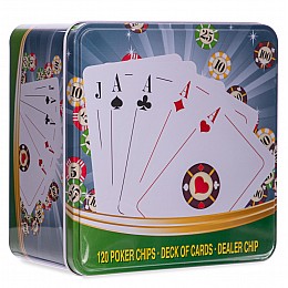 Покерный набор в металлической коробке-120 фишек SP-Sport IG-6893
