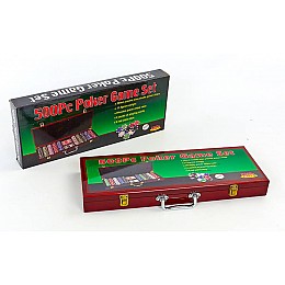 Набор для покера в деревянном кейсе SP-Sport IG-6645 на 500 фишек