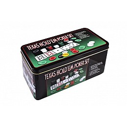 Набір DUKE для гри в покер 200 фішок 2 колоди карт ігрове поле в алюмінієвому кейсі (TC04200D)