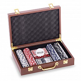 Набор для покера в кожзам чемодане SP-Sport PK200L на 200 фишек с номиналом