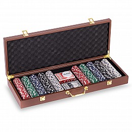 Набір для покера в шкірзам чемодані SP-Sport PK500L на 500 фішок з номіналом