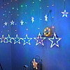 Светодиодная гирлянда-штора Звезды для новогоднего декора Xmas stars 3м*80см*50см и 138 LED (12 звезд) свет ламп-RGB multicolor 8 режимов от сети 220 В