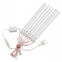 Светодиодная гирлянда "Тающие сосульки" для новогоднего декора Xmas Sticks 8Led палочек по 50см свет ламп-Теплый белый от сети 220В
