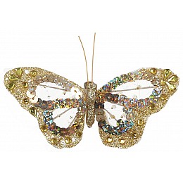 Декоративная бабочка на клипсе BonaDi 11 см Золотистый (117-902-2)