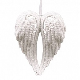 Підвіска новорічна Flora Крила ангела Білий (11313)