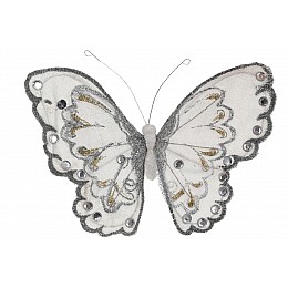 Декоративний метелик на кліпсі BonaDi Білий 21 см Білий (117-912)