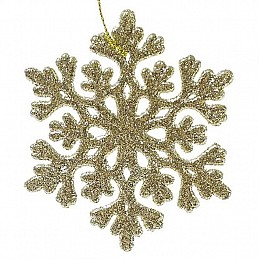 Подвеска новогодняя Flora Снежинка 9 см Золотистый (11896)