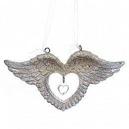 Новогодняя подвеска Elso Сердце с крыльями 6 шт. (2007-058)