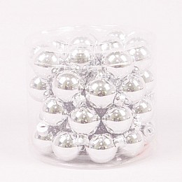 Кульки скляні Flora D 3 см 45 шт Сріблястий (44555)