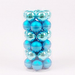 Кульки скляні Flora D-5.7 см 30 шт Блакитний (44507)