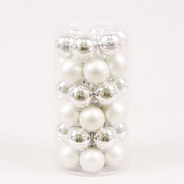 Кульки скляні Flora D 3,8 см 36 шт Сріблястий (44559)