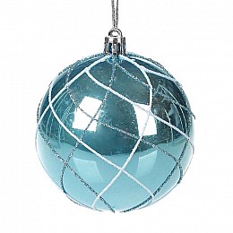 Куля новорічна BonaDi Глянець D-8 см Блакитний (898-142)