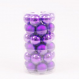 Кульки скляні Flora D-3,8 см 36 шт Фіолетовий (44503)