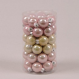 Кульки скляні Flora D-2,5 см. 48 шт.(44527)