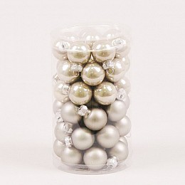 Кульки скляні Flora D 2,5 см 48 шт Сірий (44524)