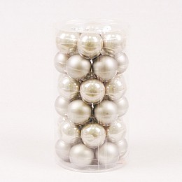 Кульки скляні Flora D 3,8 см 36 шт Сірий (44564)