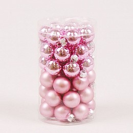 Кульки скляні Flora D 2,5 см 48 шт Рожевий (44526)