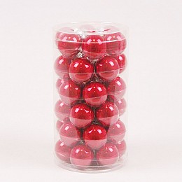 Шарики стеклянные Flora D-3,8 см 36 шт Красный (44505)
