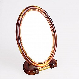 Дзеркало настільне двостороннє 15 х 10,5 см пластикове коричневе Mirror 430-6