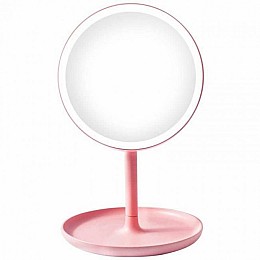 Настольное зеркало с LED подсветкой и подставкой под украшения Mine 28х18 см Розовый (hub_lt5j4w)