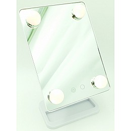 Зеркало для макияжа с LED подсветкой на подставке Cosmetie Mirror HH083 белый