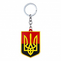 Брелок на ключи Magnet резиновый Герб Украины Трезубец 5,5x4,1x0,3 см Черно-красный (19411)