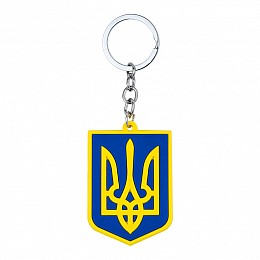 Брелок на ключи Magnet резиновый Герб Украины Трезубец 5,5x4,1x0,3 см Желто-голубой (19410)