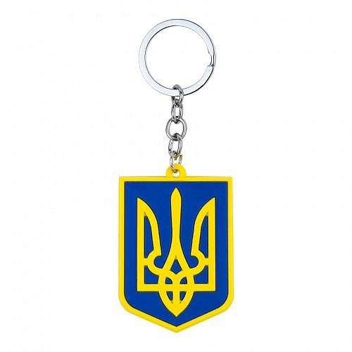 Брелок на ключі Magnet гумовий Герб України Тризуб 5,5x4,1x0,3 см Жовто-блакитний (19410)