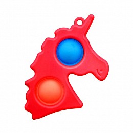 Антистресс Игрушка Trend-Box Симпл Димпл Красный Единорог с карабином - 2 пупырки