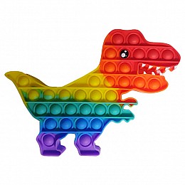 Игрушка антистресс Pop It Радужный Динозавр тираннозавр