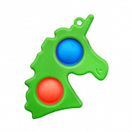 Антистрес Іграшка Trend-Box Симпл Дімпл Зелений Єдиноріг з карабіном - 2 пухирці