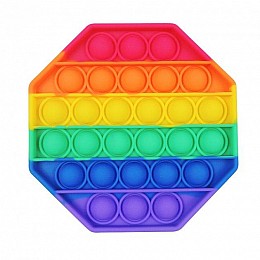 Антистресс сенсорная игрушка PopAr Pop It Восьмиугольник Push Up Bubble Разноцветная